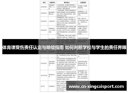 体育课受伤责任认定与赔偿指南 如何判断学校与学生的责任界限
